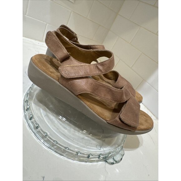 Easy Spirit Kailynne Strappy Sandal Women's Sz 10M Brown Suede Hook & Loop - Picture 6 of 14